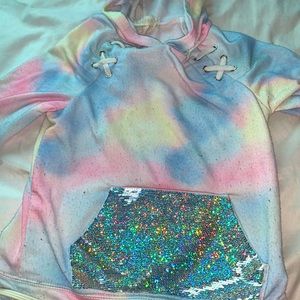 Cute colorful kids thin jacket with flipping sequence